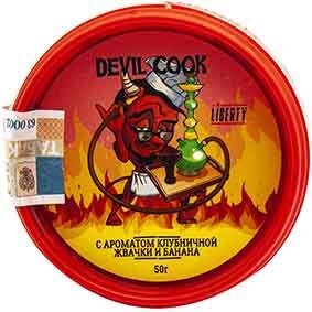 Табак кальянный DEVIL COOK с ароматом Клубничной Жвачки и Банана Hard 50гр