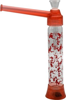 Бонг -бутылка пластик/подсветка 11395 RED в кор