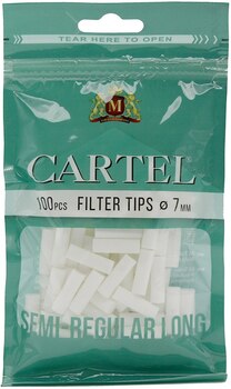 Фильтры для самокруток CARTEL Tips Semi Regular Long 7/15мм (100)
