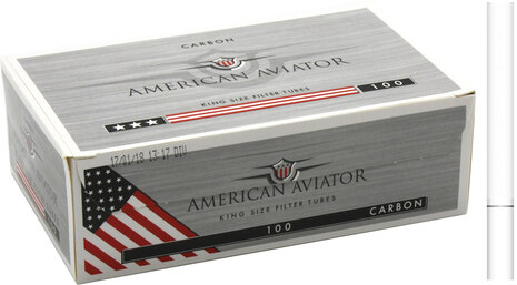 Гильзы с фильтром AMERICAN AVIATOR carbon filter 8,1/24 мм (100)