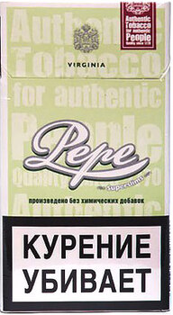 Сигареты PEPE Superslim Easy Green МРЦ 205руб