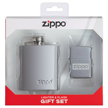 Подарочный набор ZIPPO: фляжка 89 мл и зажигалка в коробке с подвесом ZIPPO 49358