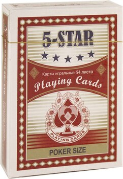 Карты игральные №3008 5-STAR RED 54 л